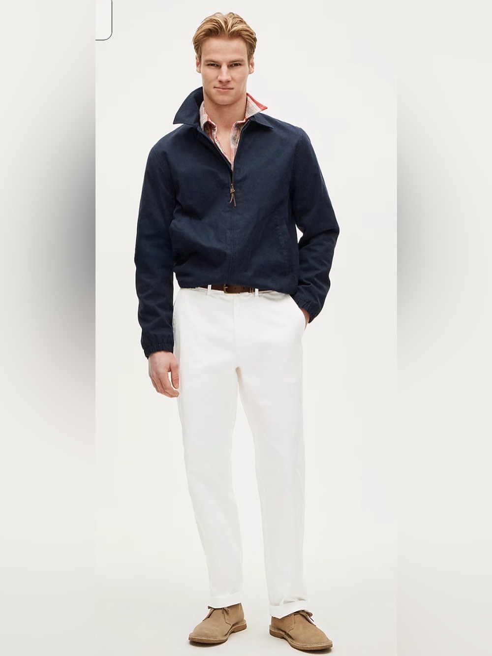 J. Crew White Cotton Stretch Chino Pants